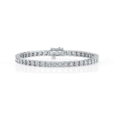 Brilliant Diamond 2 Cttw Round Lab Grown Diamond Tennis Bracelet In Sterling Silver In ["white","silver Tone"]