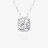 BRILLIANT DIAMOND BRILLIANT DIAMOND 2.00 CTTW 14KT WHITE GOLD BEZEL SETTING CUSHION-CUT LAB GROWN DIAMOND PENDANT NECK