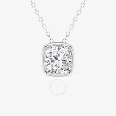 Brilliant Diamond 2.00 Cttw 14kt White Gold Bezel Setting Cushion-cut Lab Grown Diamond Pendant Neck