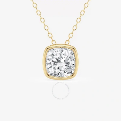 Brilliant Diamond 2.00 Cttw 14kt Yellow Gold Bezel Setting Cushion-cut Lab Grown Diamond Pendant Nec In White