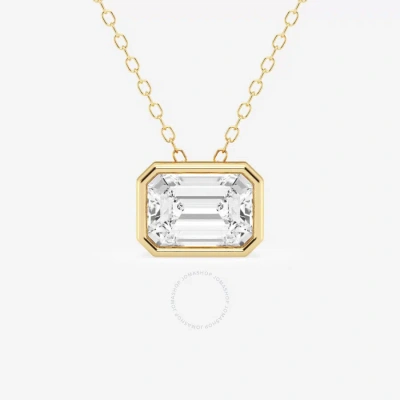 Brilliant Diamond 2.00 Cttw 14kt Yellow Gold Bezel Setting Emerald-cut Lab Grown Diamond East West N In White