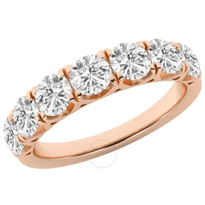 Brilliant Diamond 2.00 Carat 14k Rose Gold Diamond Ring For Women  Lab Grown Diamond  7- Stone Anniv In Pink
