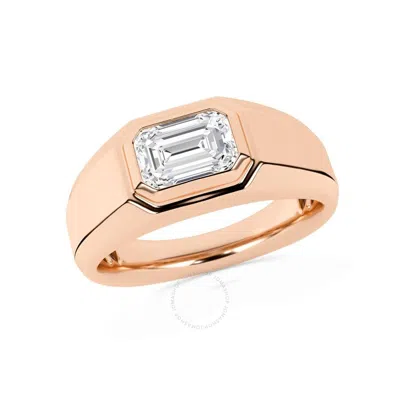 Brilliant Diamond 2.00 Carat 14k Rose Gold Solitare Ring For Men  Round Lab Grown Diamond  Men's Eng