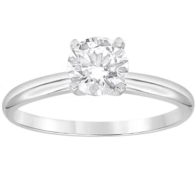 Brilliant Diamond 2..00 Carat 14k White Gold Round Cut Lab Grown Diamond Solitaire Ring For Women- C