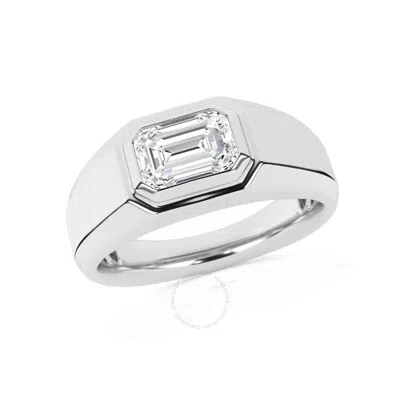 Brilliant Diamond 2.00 Carat 14k White Gold Solitare Ring For Men  Round Lab Grown Diamond  Men's En