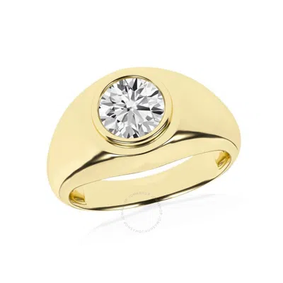 Brilliant Diamond 2.00 Carat 14k Yellow Gold Solitare Ring For Men  Round Lab Grown Diamond  Men's E