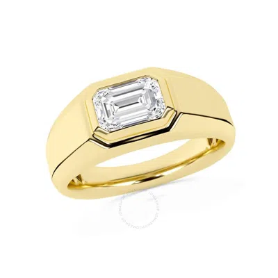 Brilliant Diamond 2.00 Carat 14k Yellow Gold Solitare Ring For Men  Round Lab Grown Diamond  Men's E
