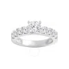 Brilliant Diamond 2.00 Carat Cushion & Round Cut Lab Grown Diamond Side Stone Engagement Ring (f-g