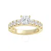Brilliant Diamond 2.00 Carat Cushion & Round Cut Lab Grown Diamond Side Stone Engagement Ring (f-g
