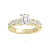 Brilliant Diamond 2.00 Carat Emerald & Round Cut Lab Grown Diamond Side Stone Engagement Ring (f-g