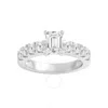 Brilliant Diamond 2.00 Carat Emerald & Round Cut Lab Grown Diamond Side Stone Engagement Ring (f-g