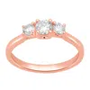 Brilliant Diamond 2.00 Carat Emerald & Round Cut Lab Grown Diamond Side Stone Engagement Ring (f-g