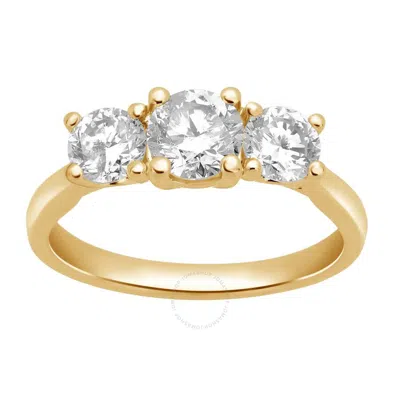 Brilliant Diamond 2.00 Carat Emerald & Round Cut Lab Grown Diamond Side Stone Engagement Ring (f-g