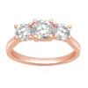 Brilliant Diamond 2.00 Carat Emerald & Round Cut Lab Grown Diamond Side Stone Engagement Ring (f-g
