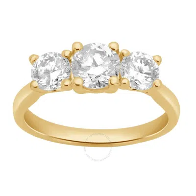BRILLIANT DIAMOND BRILLIANT DIAMOND 2.00 CARAT EMERALD & ROUND CUT LAB GROWN DIAMOND SIDE STONE ENGAGEMENT RING (F-G