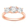 Brilliant Diamond 2.00 Carat Emerald & Round Cut Lab Grown Diamond Side Stone Engagement Ring (f-g