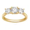 Brilliant Diamond 2.00 Carat Emerald & Round Cut Lab Grown Diamond Side Stone Engagement Ring (f-g