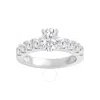 Brilliant Diamond 2.00 Carat Oval & Round Cut Lab Grown Diamond Side Stone Engagement Ring (f-g