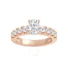 Brilliant Diamond 2.00 Carat Oval & Round Cut Lab Grown Diamond Side Stone Engagement Ring (f-g