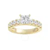 Brilliant Diamond 2.00 Carat Princess & Round Cut Lab Grown Diamond Side Stone Engagement Ring (f-g