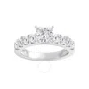 Brilliant Diamond 2.00 Carat Princess & Round Cut Lab Grown Diamond Side Stone Engagement Ring (f-g