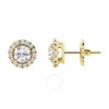 Brilliant Diamond 2.00 Cttw Lab Grown Diamond Halo Stud Earrings Forwomen| (f-g