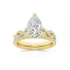 Brilliant Diamond 2.38 Carat Pear Diamond Twist Bridal Set For Women | Lab Grown Diamond Engagement
