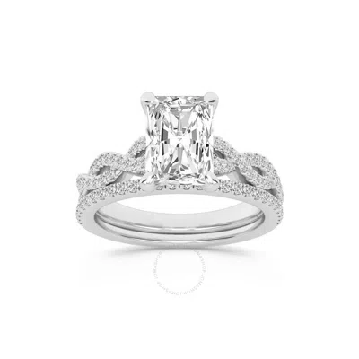Brilliant Diamond 2.38 Carat Radiant Diamond Twist Bridal Set For Women | Lab Grown Diamond Engageme In White