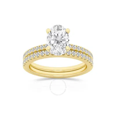 Brilliant Diamond 2.50 Carat Oval Diamond Engagement Ring Bridal Set For Women | Lab Grown Diamond (