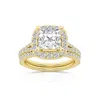 Brilliant Diamond 2.75 Carat Princess Diamond Halo Bridal Set For Women | Lab Grown Diamond Engageme