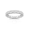 Brilliant Diamond 3 Carat East-west Emerald Cut Lab Grown Diamond Eternity Band For Women | 14k Whit