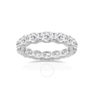 Brilliant Diamond 3 Carat East-west Oval Shape Lab Grown Diamond Eternity Band For Women | 14k White