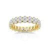Brilliant Diamond 3 Carat Oval Lab Grown Diamond Eternity Band For Women | 14k Yellow Gold Wedding B