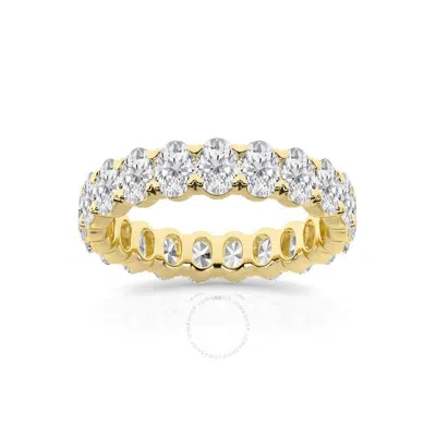 Brilliant Diamond 3 Carat Oval Lab Grown Diamond Eternity Band For Women | 14k Yellow Gold Wedding B