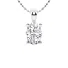 Brilliant Diamond 3 Carat Oval Lab Grown Diamond Solitaire Pendant Necklace In 14k White Gold In White
