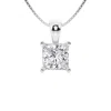 Brilliant Diamond 3 Carat Princess Lab Grown Diamond Solitaire Pendant In 14k White Gold In White