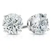 Brilliant Diamond 3 Carat Round Lab Grown Diamond Stud Earrings In 14k White Gold In White