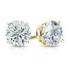 Brilliant Diamond 3 Carat Round Lab Grown Diamond Stud Earrings In 14k Yellow Gold In Yellow