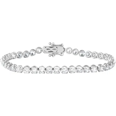 Brilliant Diamond 3 Carat Round Lab Grown Diamond Tennis Bracelet In Sterling Silver In Metallic