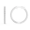 Brilliant Diamond 3 Carat Round Lab Grown Inside Out Diamond Hoop Earrings In Sterling Silver In White