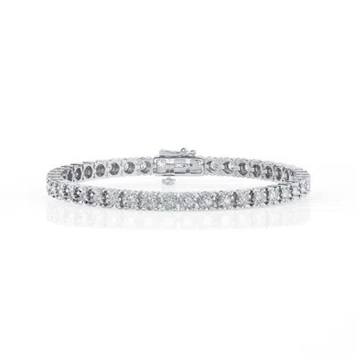 Brilliant Diamond 3 Cttw Round Lab Grown Diamond Tennis Bracelet In Sterling Silver In ["white","silver Tone"]