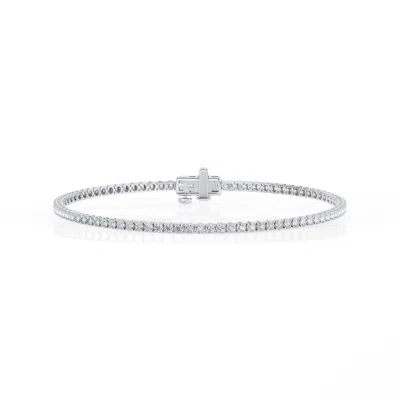 Brilliant Diamond 3 Ctw Lab Grown Diamond Tennis Bracelet For Men In Sterling Silver In ["white","silver Tone"]