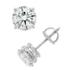 Brilliant Diamond 3.00 Carat Prong Set 14k White Gold Round-cut Lab Grown Diamond Stud Earring (j In White