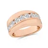 Brilliant Diamond 3.00 Carat 14k Rose Gold Ring For Men  Round Lab Grown Diamond  9-stone Men's Wedd