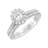 Brilliant Diamond 3.00 Carat Oval & Round Cut Lab Grown Diamond Halo Wedding Engagement Ring Set (f-
