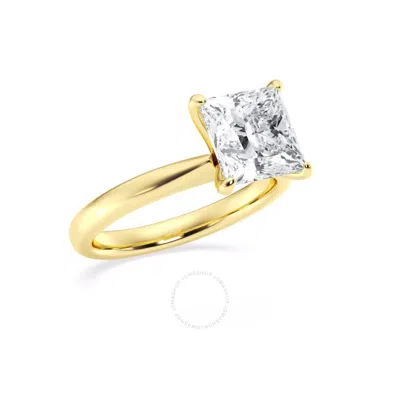 Brilliant Diamond 3.00 Ct Lab Grown Princess Cut Solitaire Diamond Engagement Ring (f-g