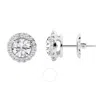 Brilliant Diamond 3.00 Cttw Lab Grown Diamond Halo Stud Earrings Forwomen| (f-g
