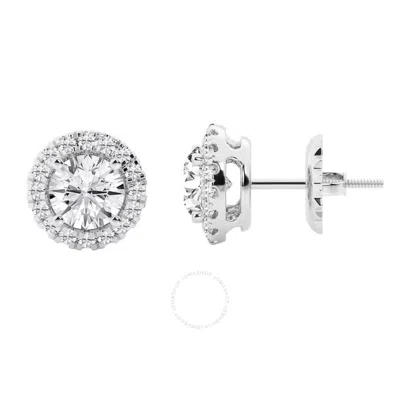 Brilliant Diamond 3.00 Cttw Lab Grown Diamond Halo Stud Earrings Forwomen| (f-g