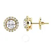 Brilliant Diamond 3.00 Cttw Lab Grown Diamond Halo Stud Earrings Forwomen| (f-g