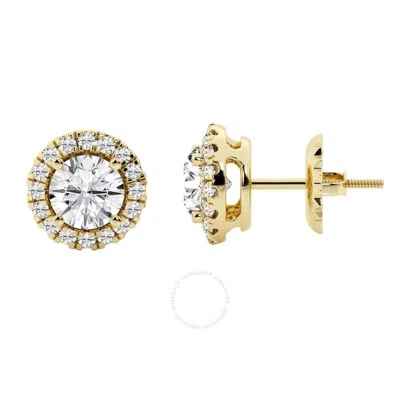 Brilliant Diamond 3.00 Cttw Lab Grown Diamond Halo Stud Earrings Forwomen| (f-g